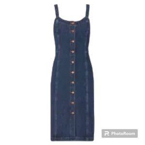MADEWELL Denim Button Front Tank Dress -sz 00 casual retail $128